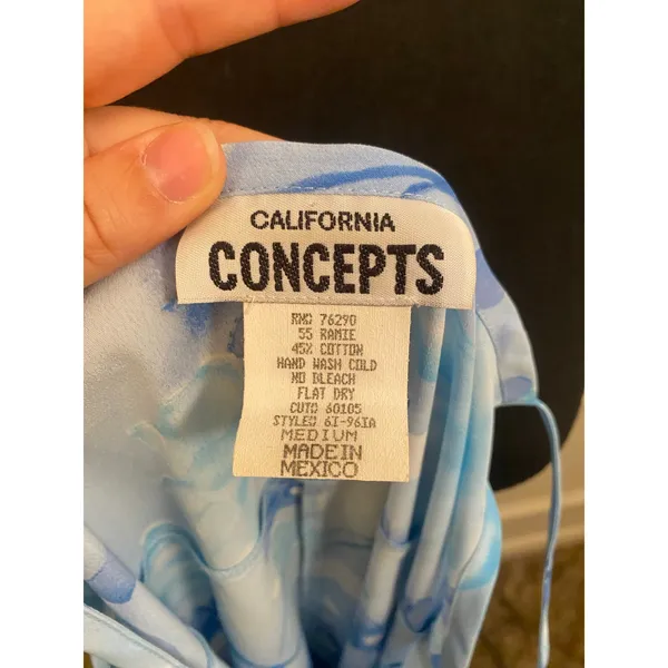 Vintage Y2K California Concepts Maxi Dress Baby Blue Floral Fairy Sheer - Image 5