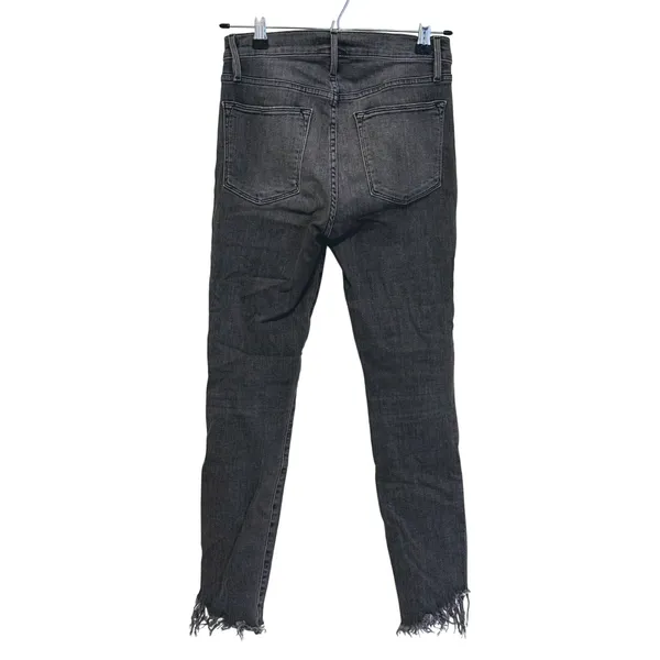 FRAME Womens Le High Skinny Raw Hem Jeans Size 25 Gray Punk Edgy Skater Grunge - Image 3