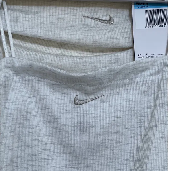 Nike Cami and Shrug Set Womens Size M Grey New Ribbed Logo HJ1299-051 - Image 2