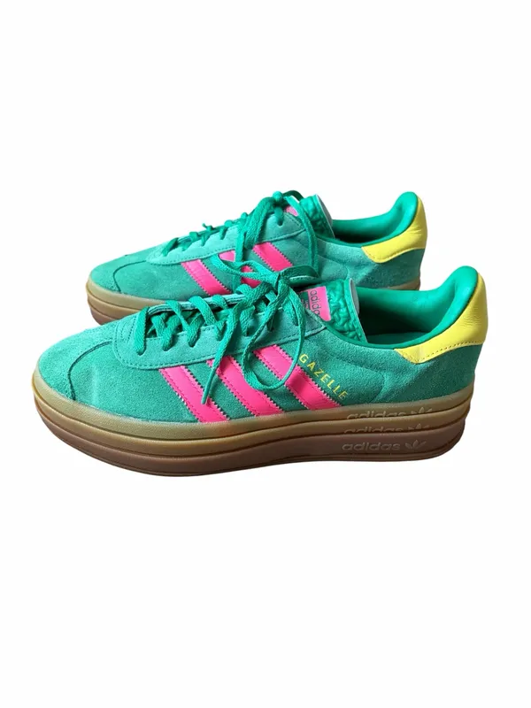 Adidas Originals Gazelle Bold Triple Sole NWOB women’s 8.5 green pink stripe - Image 3