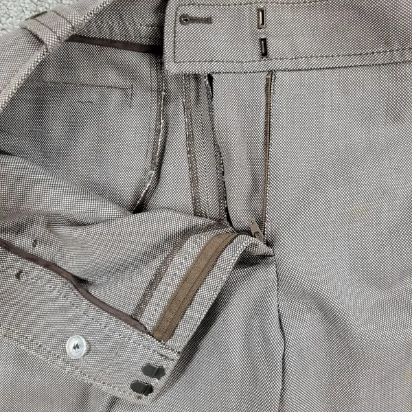 Ann Taylor Womens Dress Pants 12 Brown Textured Wide Leg Career Ankle Trouser - Image 7