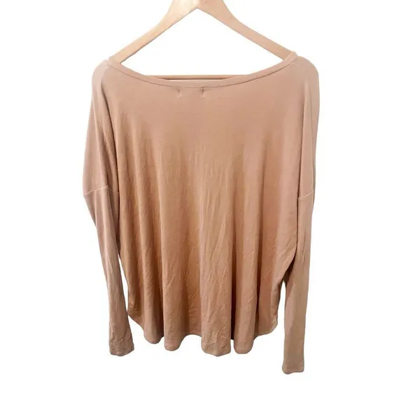 Malibu Bum Tan Ribbed‎ V-Neck Long Sleeve Shirt - Image 2