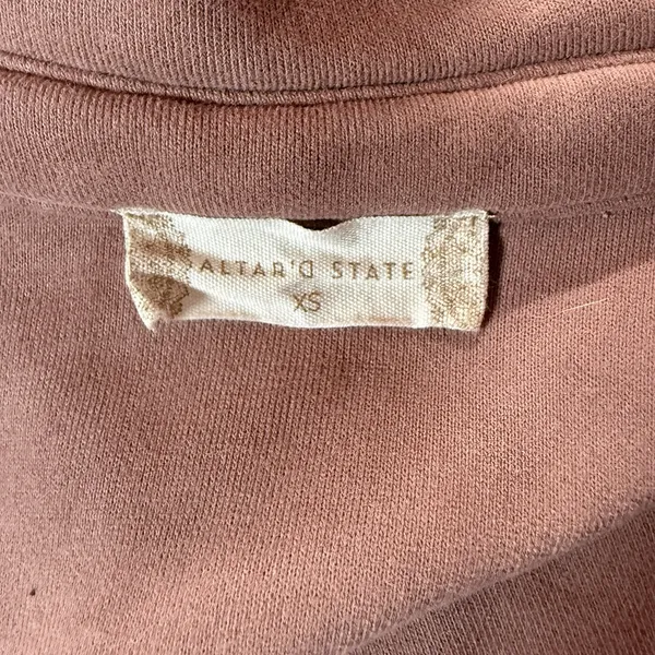 Altar'd State Women's Cropped Mauve Fleece Shacket XS Button Front - Image 3