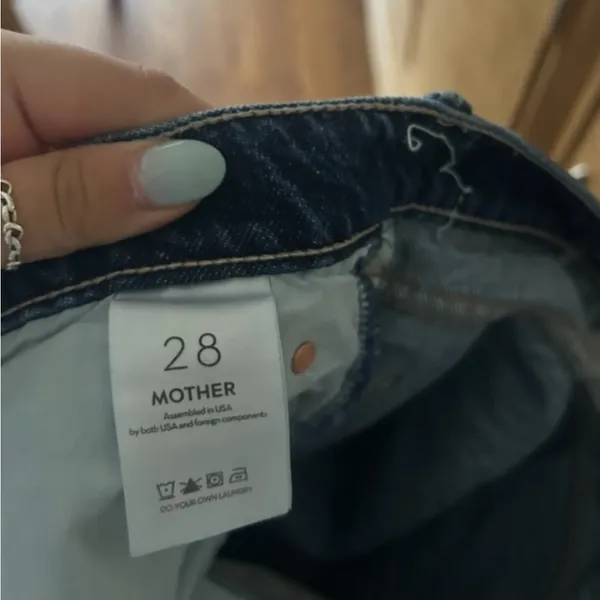 MOTHER Lil Spitfire Nerdy Cuff Wide Jean Blue Size 28 - Image 6