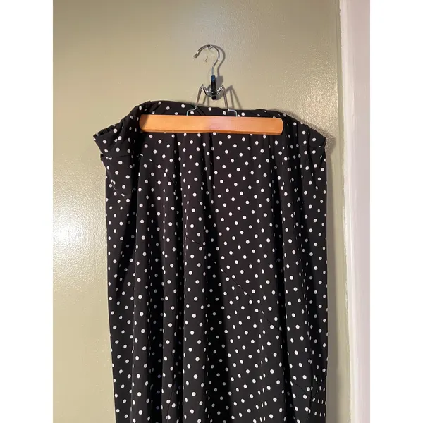 Vintage Jaclyn Smith Collection Womens Sz XL A-Line Skirt Black White Polka Dots - Image 2