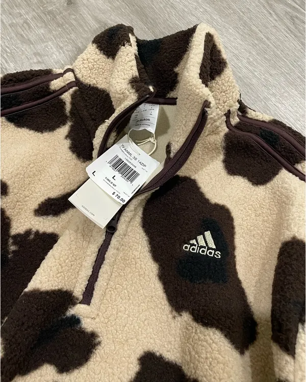Adidas Cropped Quarter-Zip Fleece Pullover  - Image 2