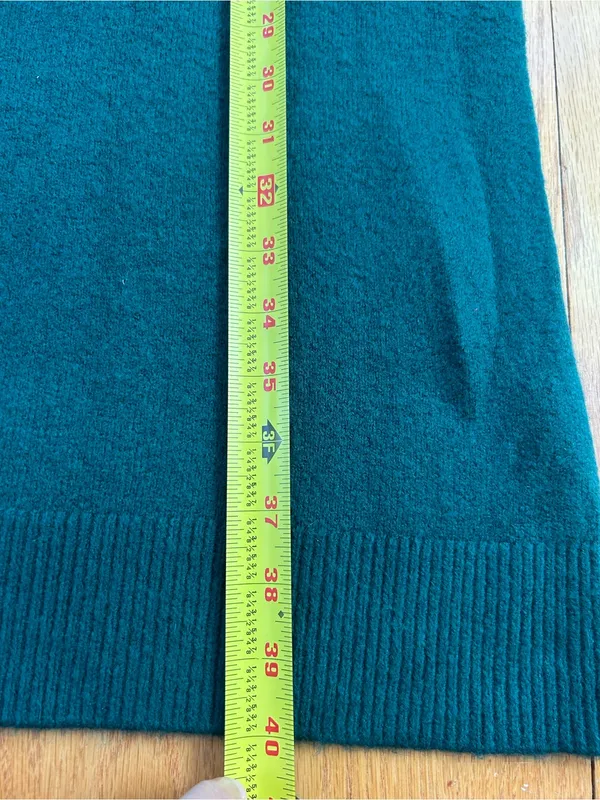 NWT J. Crew Factory Extra Soft Yarn Ruffleneck Sweater Dress Emerald Green M - Image 7
