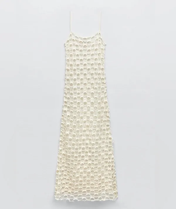 ZARA Crochet Dress Maxi Knit - Image 3