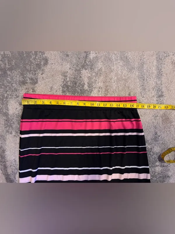 Women's Linda Matthew’s Striped Maxi Skirt - Black, Pink & Cream - Image 4