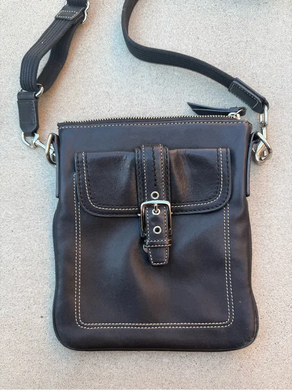 Classic Black Leather Satchel Bag Multi - Image 2
