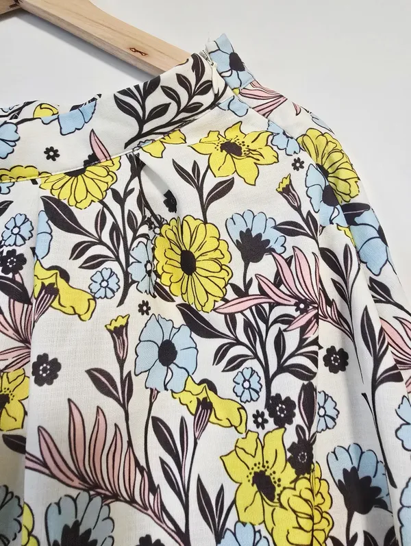 Modcloth Retro Yellow Floral Skirt Size L - Image 4