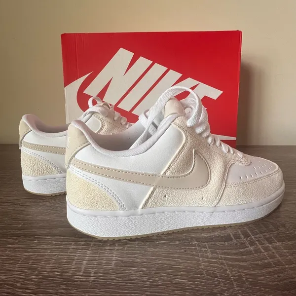 New Nike Court Vision Low White and Cream Sneakers (Women) Size 6.5M - Image 5