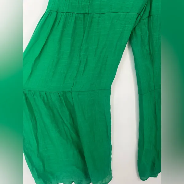 Nanette Lepore Vibrant Green Flared  layered flowy  Pants - Image 4