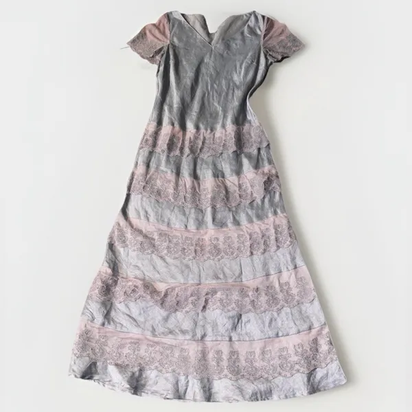 Sundance Sz 10 Women Maxi Dress Lace Tiered Linen Embroidered Whimsy Fairy Boho - Image 14