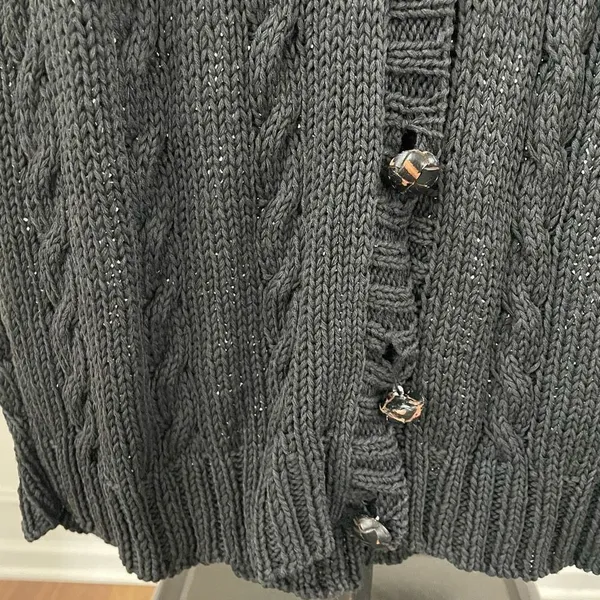 Vintage Eagle’s Eye Fair Isle Cable Knit Button Sweater Vest M - Image 7