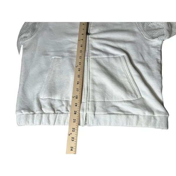 Drifter Jacket Size Women’s‎ L White Full Zip With Fishnet Sleeves EUC #G3-5 - Image 5