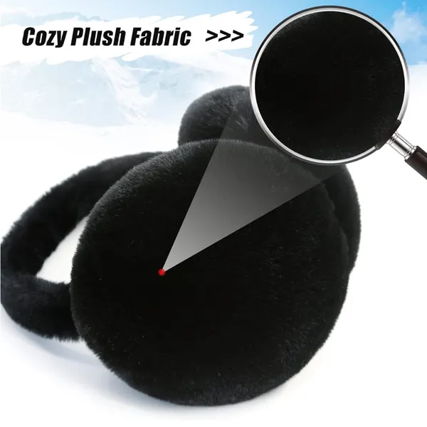 Amazon NWB Black Faux Fur Earmuffs, Foldable - Image 2