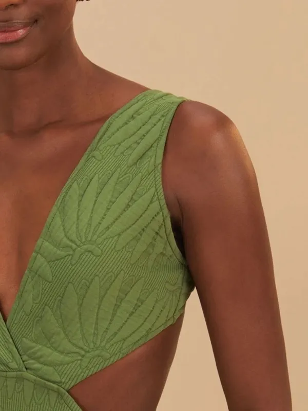 NWT Farm Rio Green Copabanana Matelasse One Piece Swimsuit S - Image 3