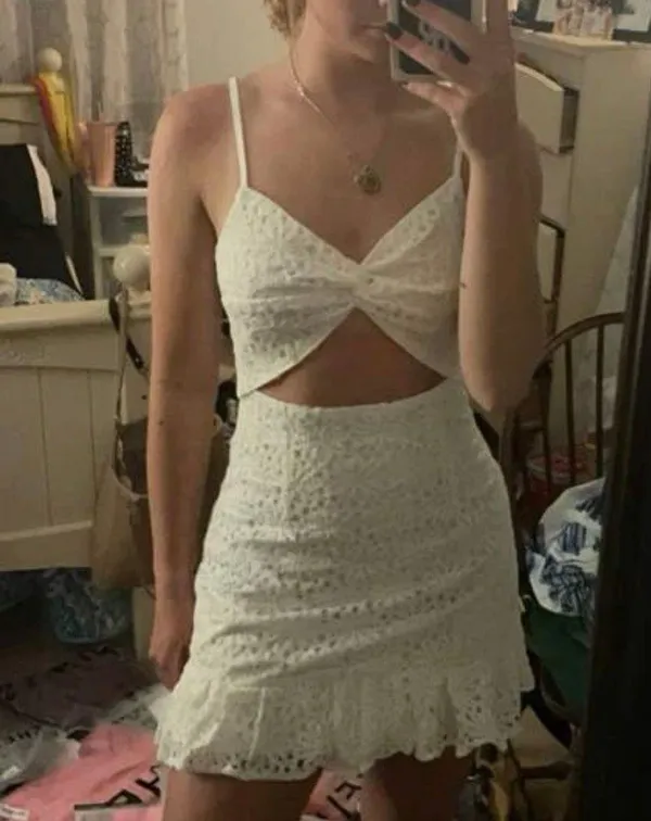 Boutique White Dress Size M - Image 3