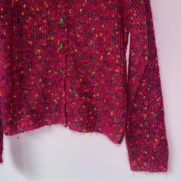 Savannah Size M Pink Mohair Cardigan Button Up Sweater Coastal Grandma - Image 3