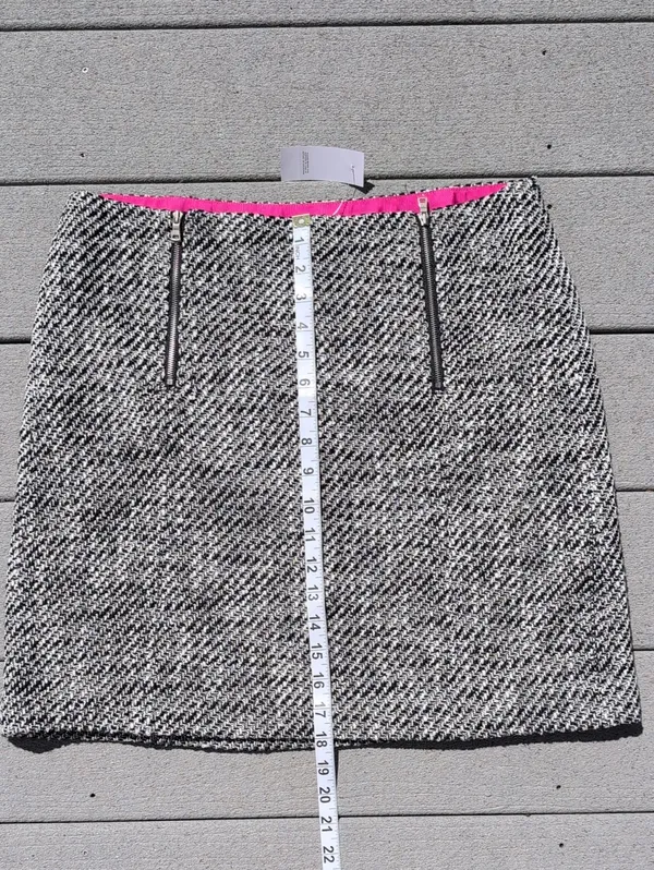 NWT LOFT Tweed Double Zipper Mini Skirt - Image 6