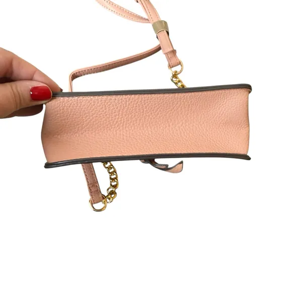 Kate Spade New York Knott‎ Pebbled Leather Flap Crossbody Bag Pink Chain Detail - Image 4