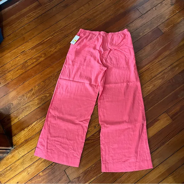 A New Day Coral Linen Blend Wide-Leg Pants - Image 4