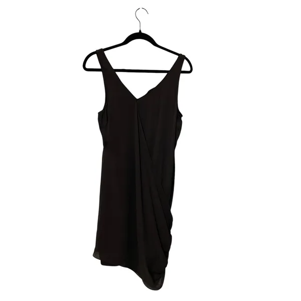 Alice + Olivia 100% Silk Brown Black Mini Slip Dress Size Large - Image 2