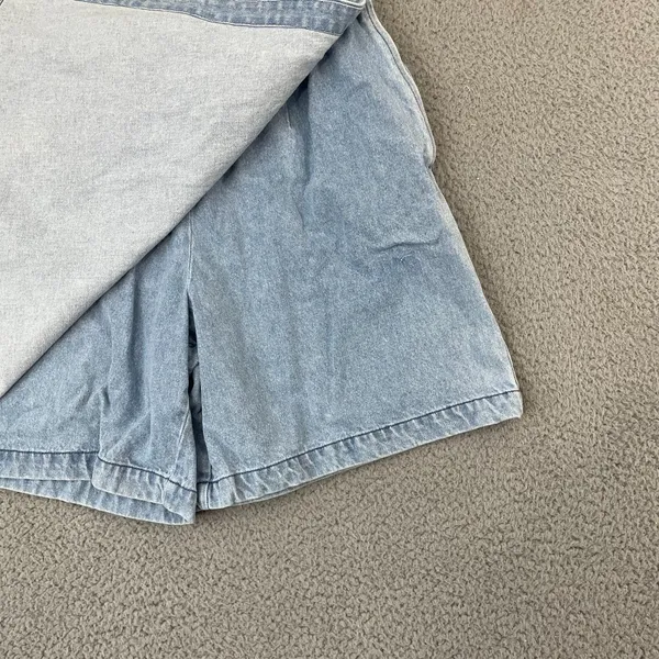 Vintage Russ State Of Blue Denim Skort Women 12 Petite 90s Light Wash - Image 2