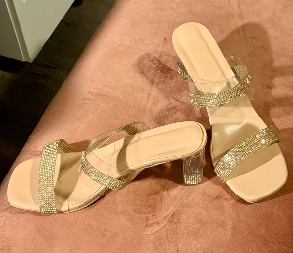 Gold Rhinestone Heels Boutique 9 - Image 3