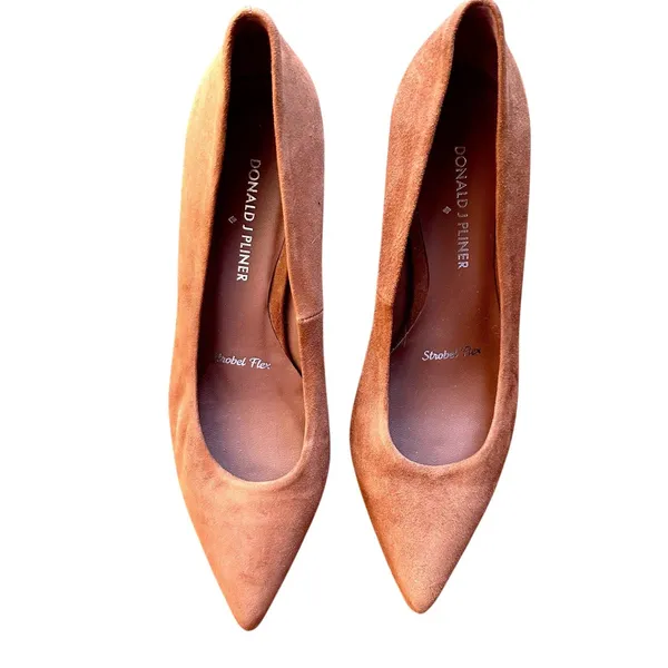 DONALD PLINER Rome Suede Kitten‎ Heel Brown Sz 7 - Image 3