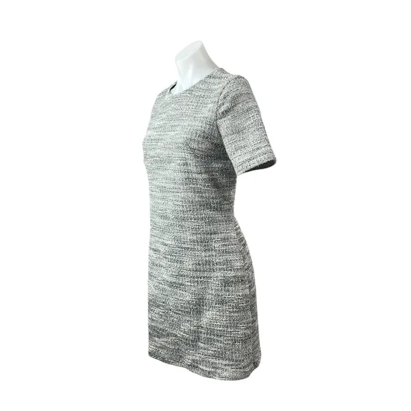 Club Monaco Women's Gray Heather Tweed Short Sleeve Mini Sheath Dress Size M - Image 3