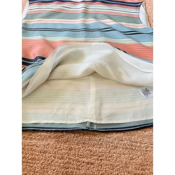 Brooks Brothers 100% Silk Striped Shell Top Size 6 Pastel Cap Sleeve Blouse - Image 8