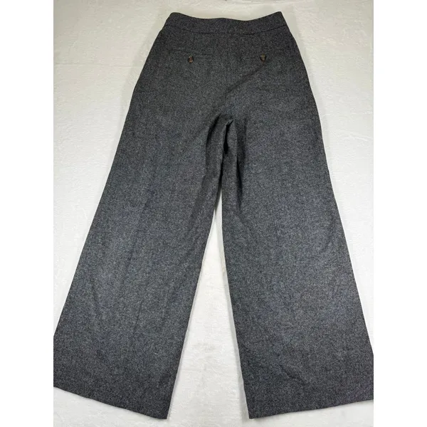 Barbour Veronica Wide Leg Trouser Gray Wool Blend Tweed Pants LTR0370MI11 Size 6 - Image 11