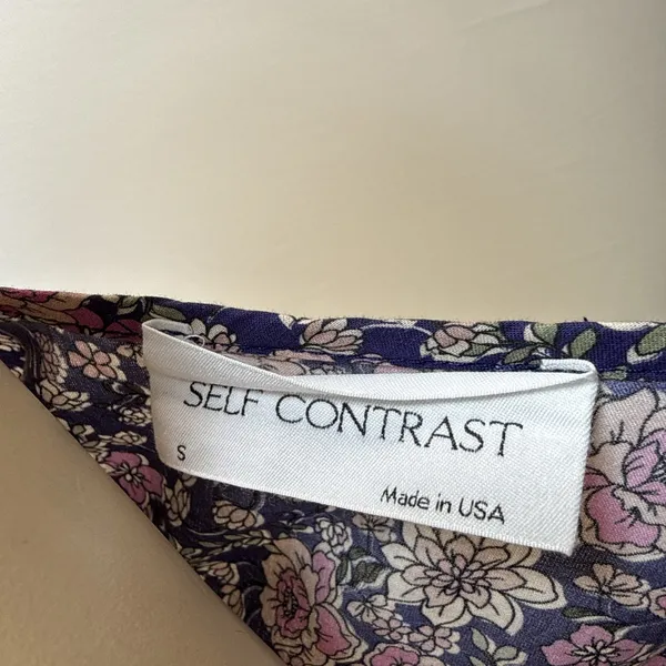 Anthropologie Self Contrast Kyra Peasant‎ Dress Size S Floral Tiered Maxi Puff - Image 6
