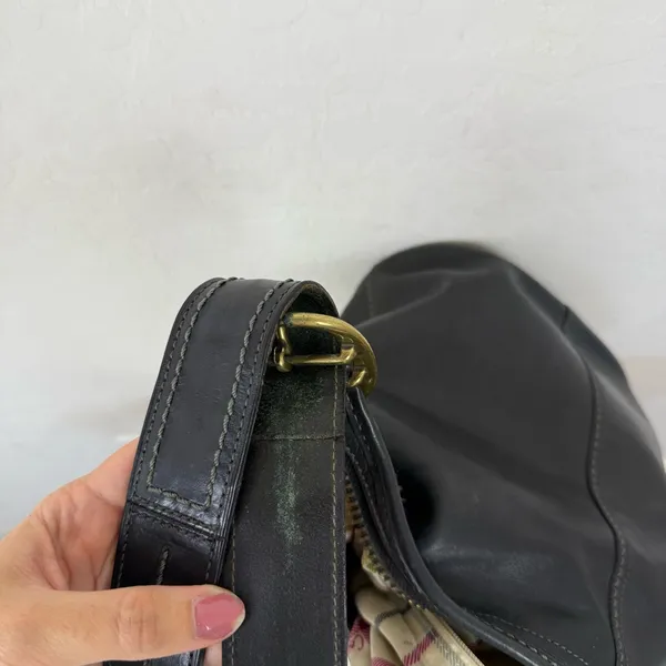 Coach Vintage Bleecker Tattersall Duffle Bucket Bag 11422 Black - Image 11