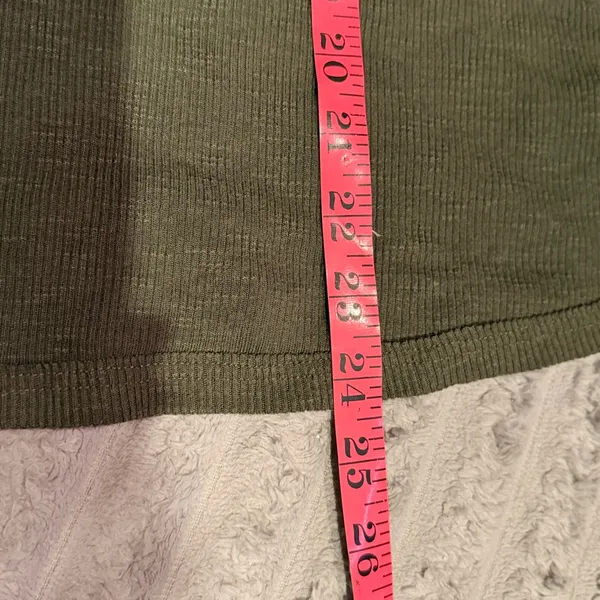 Free People Long Beach Tank Top Olive Green Ribbed Racerback Size Small - Image 5