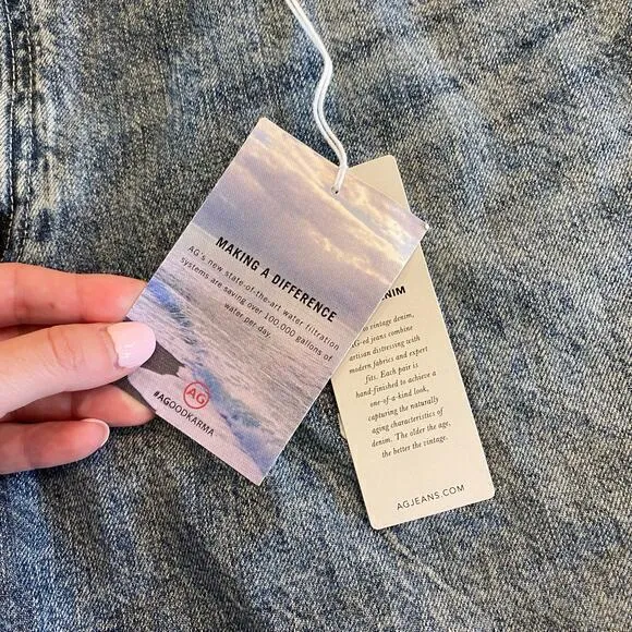 NWT AG-ED Denim Alexxis‎ Short High Rise Wedgie Shorts size 33 - Image 4