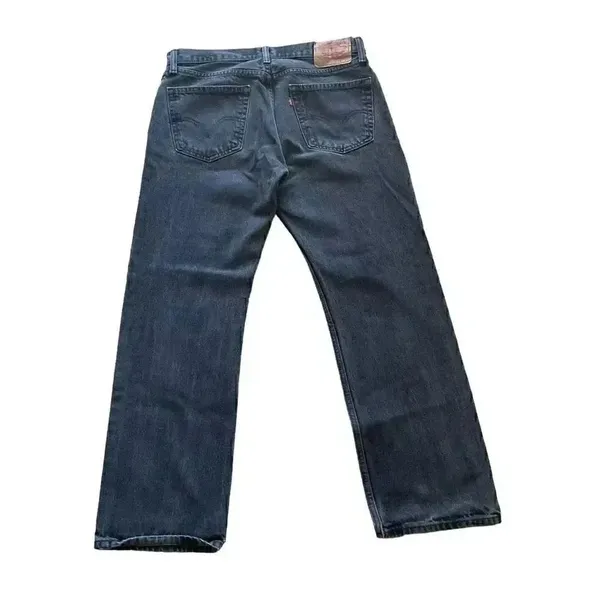 Levi Strauss #505 Black Cotton Straight Fit Men’s Denim Jeans SZ 34 # 1339 - Image 5