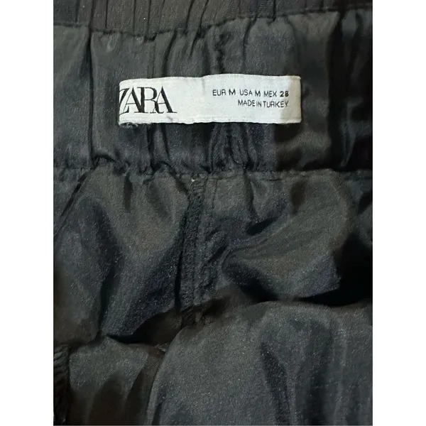 Zara Pleated metallic‎ pewter silver skort sz M - Image 3