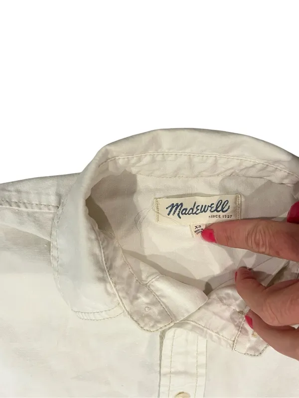Madewell White Button-Down Tunic Shirt - Image 2