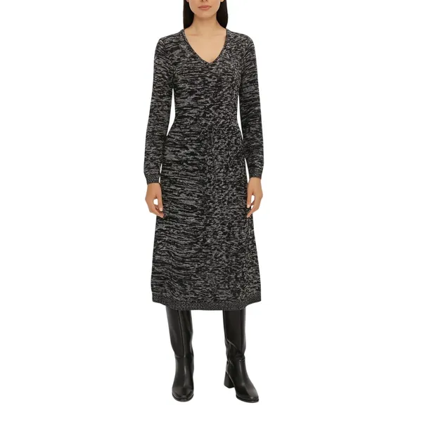 Calvin Klein Black & White Marled Knit Sweater Dress Small Preppy Cozycore - Image 5