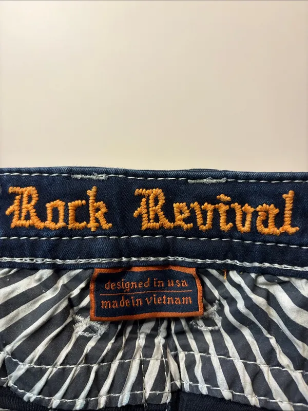Rock Revival Oliana Mid-Rise Skinny Jeans Bling Pockets Intentional Fading SZ 30 - Image 4