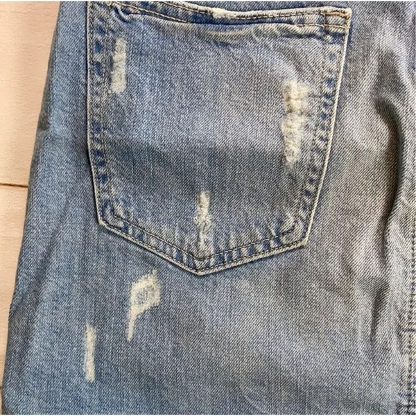 Forever 21 Distressed Ribbon Detail Jean Skirt Size Medium - Image 9