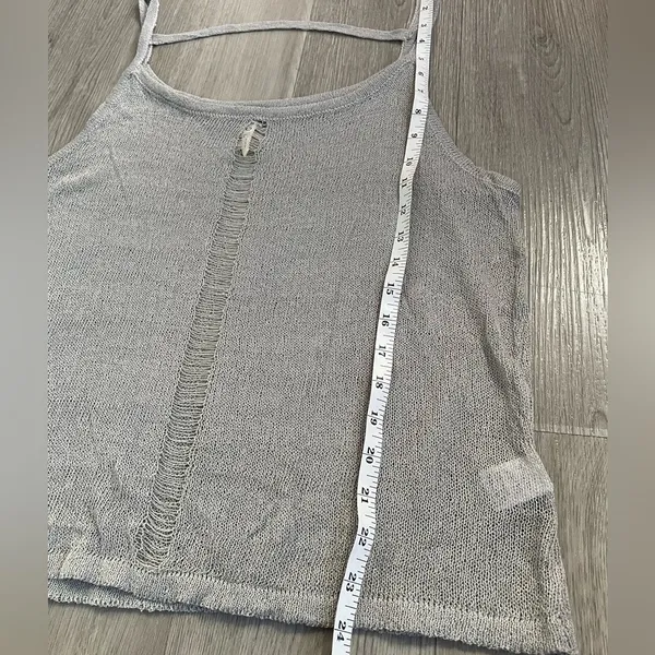 NWOT POL Sheer Knit Tank – Grey Size Small - Image 3