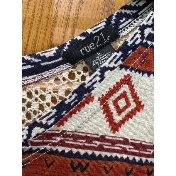 Rue 21 NWT western‎ boho tank with knit back size L - Image 3