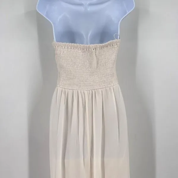 Lulus A‎ Star is Born Cream Strapless Maxi Dress Beaded Embellished Medium - Image 6