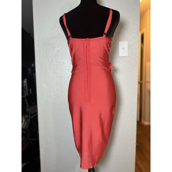 Akira dress orange with buckles size m - Image 2