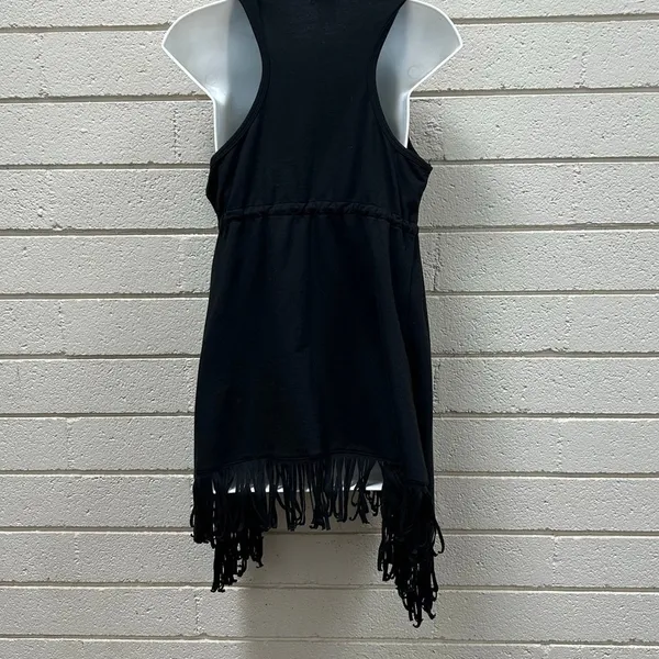 Wet Seal Y2K Festival Black Fringe Vest size M - Image 6