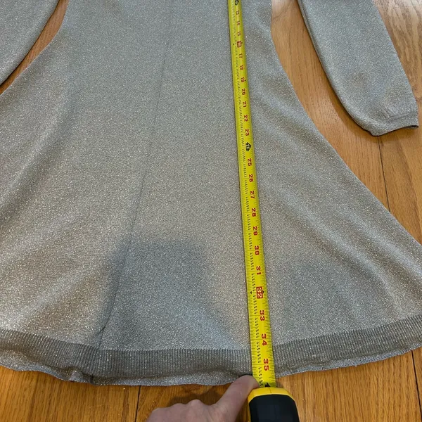 NWT J.‎ Crew Lurex Twist Back SIlver Merino Wool Blend Dress Size Small - Image 12